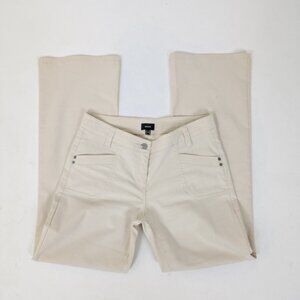 Mexx Beige Trousers Straight Leg Flare Cream Offwhite Mid Low Rise